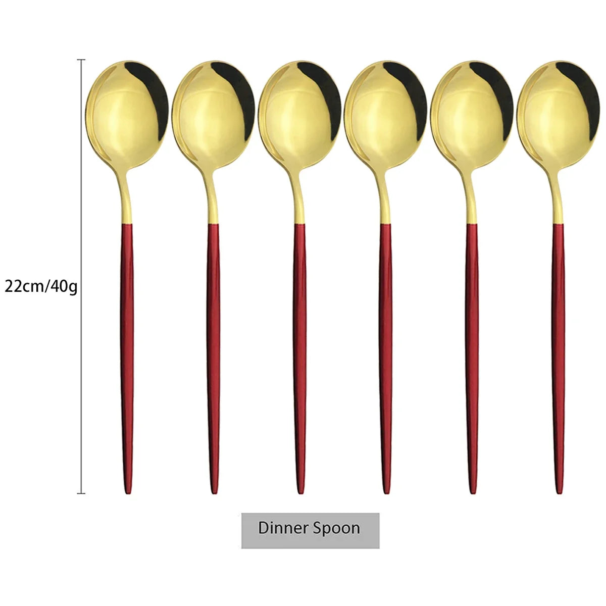 6Pcs Gold Ladle Spoon Dinnerware Western Stainless Steel Cutlery Set Dinner Spoon Soup Spoon Tableware Kitchen Silverware Set