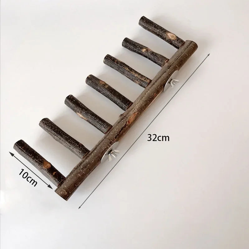 Natural Apple Wood Pet Parrot Raw Wood Fork Tree Branch Stand Rack