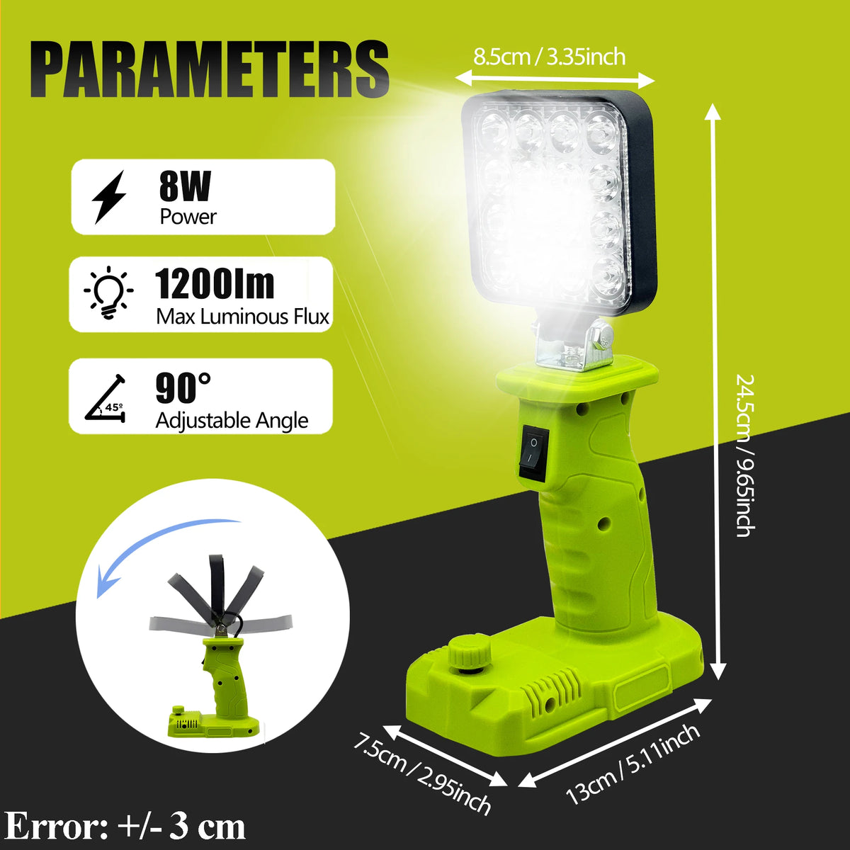 LED 18V Work Light for Makita, for DeWalt, For Milwaukee, for Ryobi