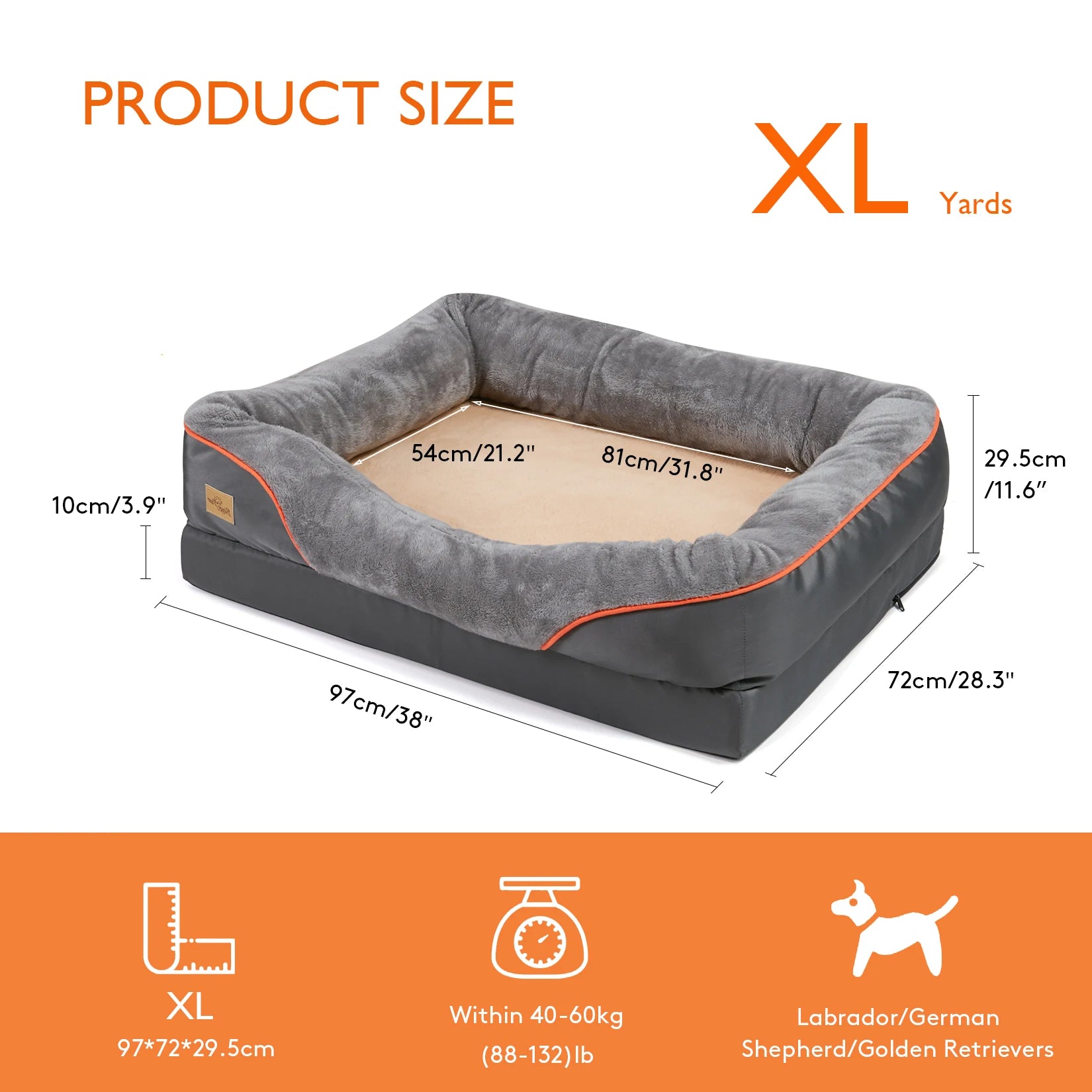 Large Soft Anti-Allergy Warm Fleece Dog Bed with Removable Washable Cover