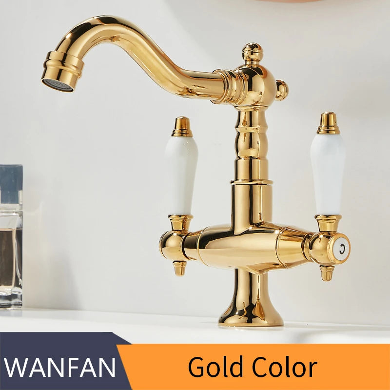 Basin Faucets, Gold Brass Bathroom Faucets