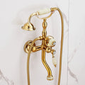 European vintage Brass Bathtub Hot and Cold water faucet with simple triple shower head