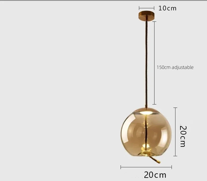 Nordic Style Designer Postmodern Luxury Glass Single Head Pendant Lamp, Creative Art Bar Dining Lighting Fixture