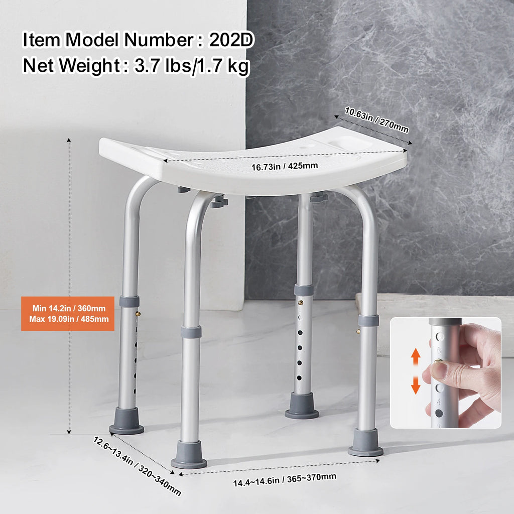 SucceBuy Shower Stool with Built-in Handles