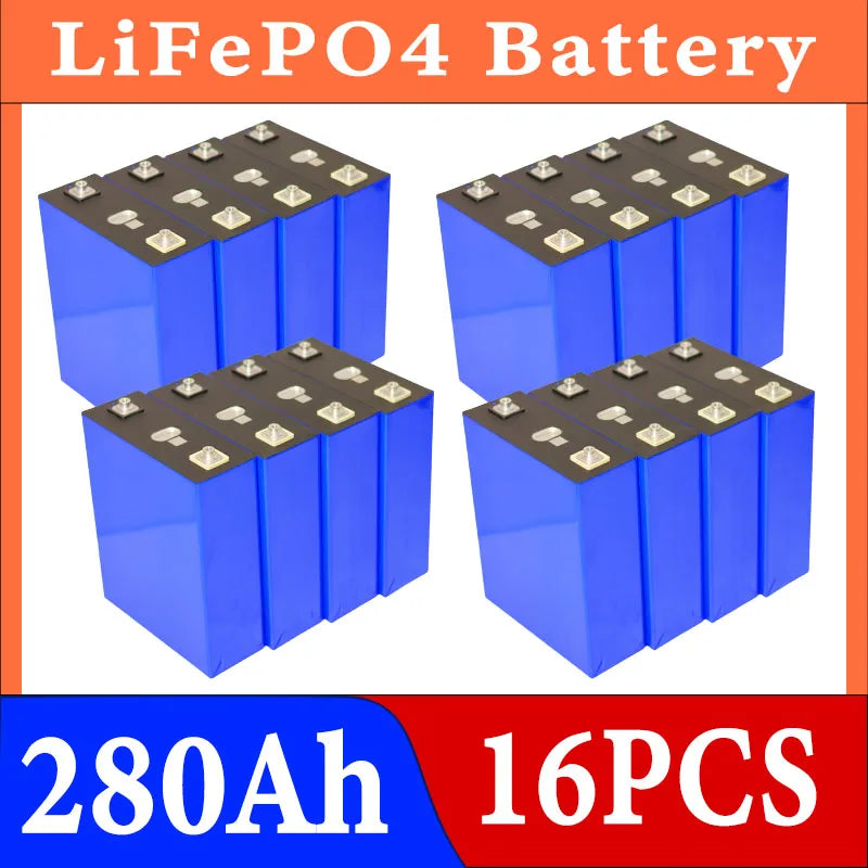 Lifepo4 Battery 3.2V 360AH 340AH 320AH 280AH 100AH for DIY Car Marine Solar Energy Storage 12V 24V 48V Grade A EU US Tax-Free