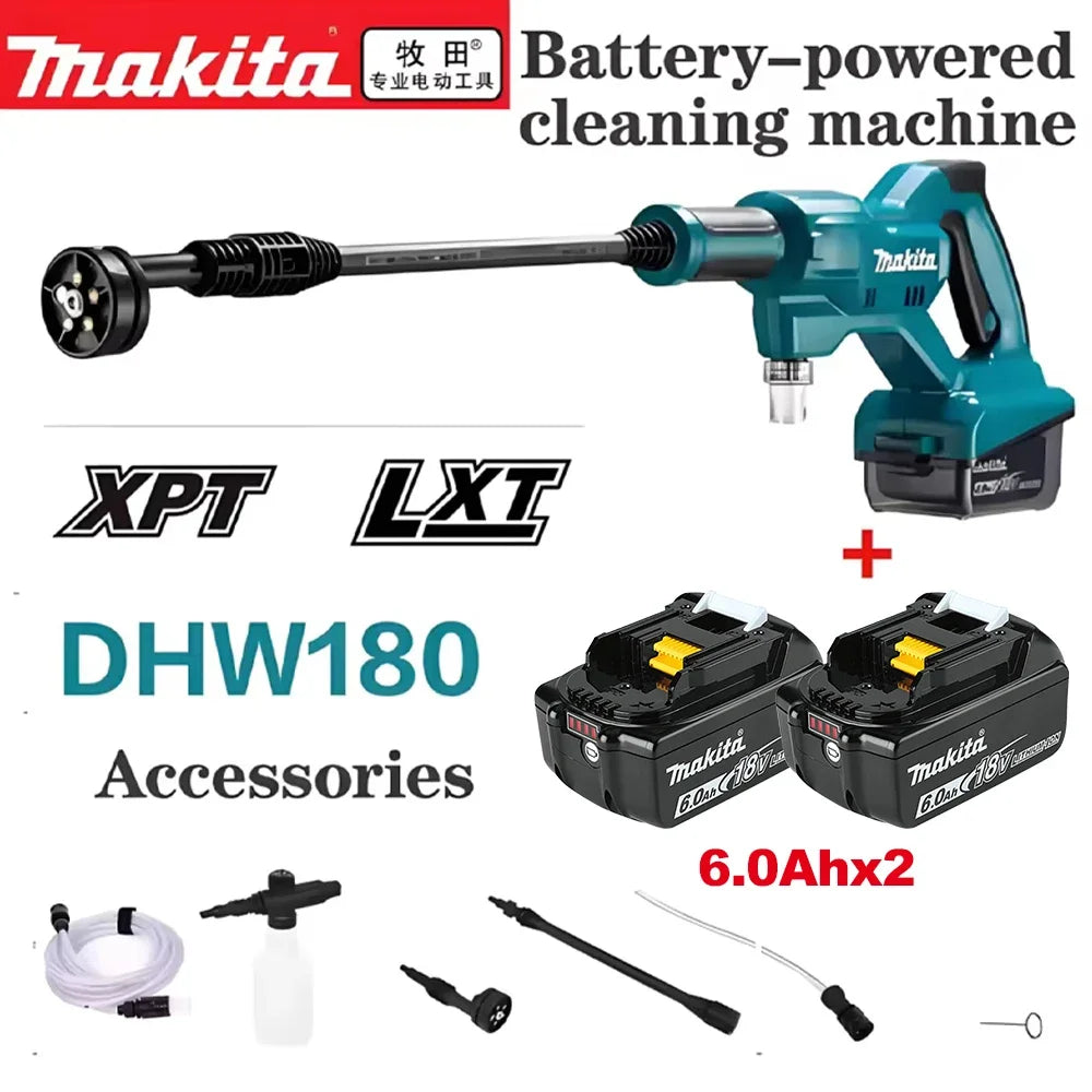 Makita DHW180 18V LXT Cordless High‑Pressure Washer Portable High‑Flow Rechargeable Battery‑Powered Cleaning Power Tool