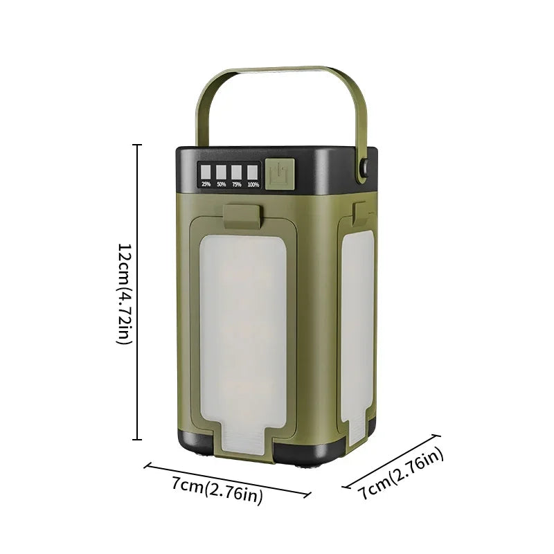 Solar Outdoor Camping Light 4-Blade 90° Expandable Foldable Solar Charging 2000mAh Portable Hanging Tent Light