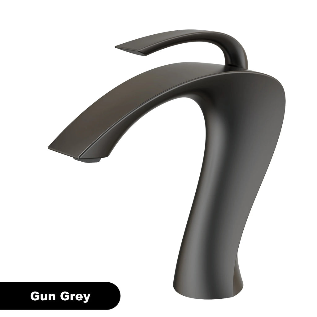 Luxury Modern Deck Mounted Brass Bathroom Vanity Faucet, 18 Variants