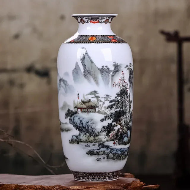 Ceramic Jingdezhen Vase, Chinese Traditional Flower Vases