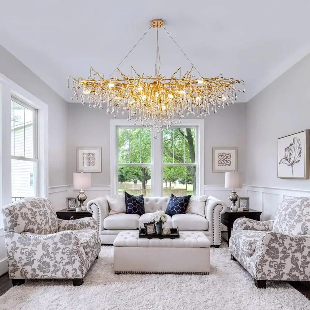 Nordic Luxury Gold LED Crystal Chandelier