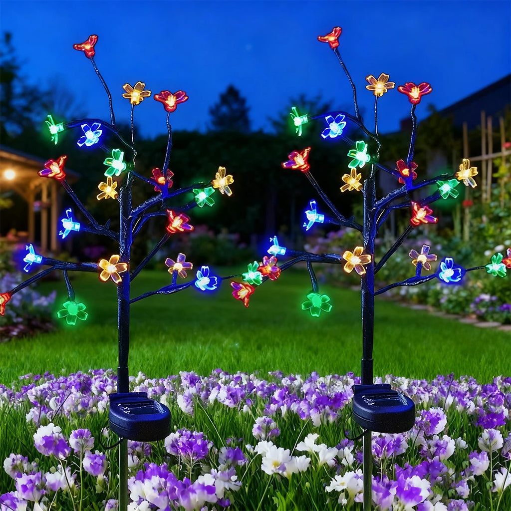 Solar powered tree branch cherry blossom lamp,