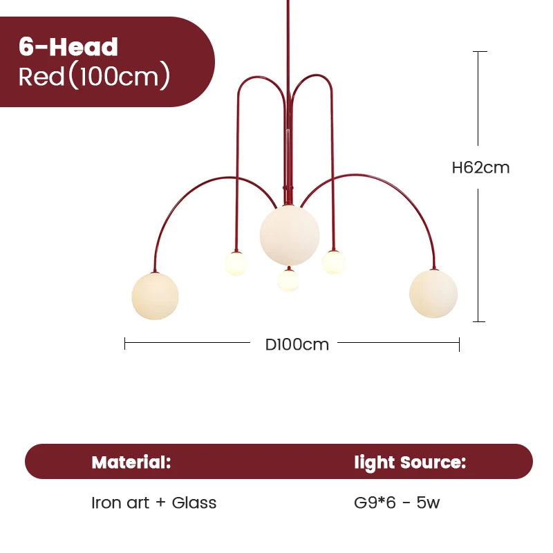 Comet LED Chandelier, Nordic Minimalist Glass Globe Lamps