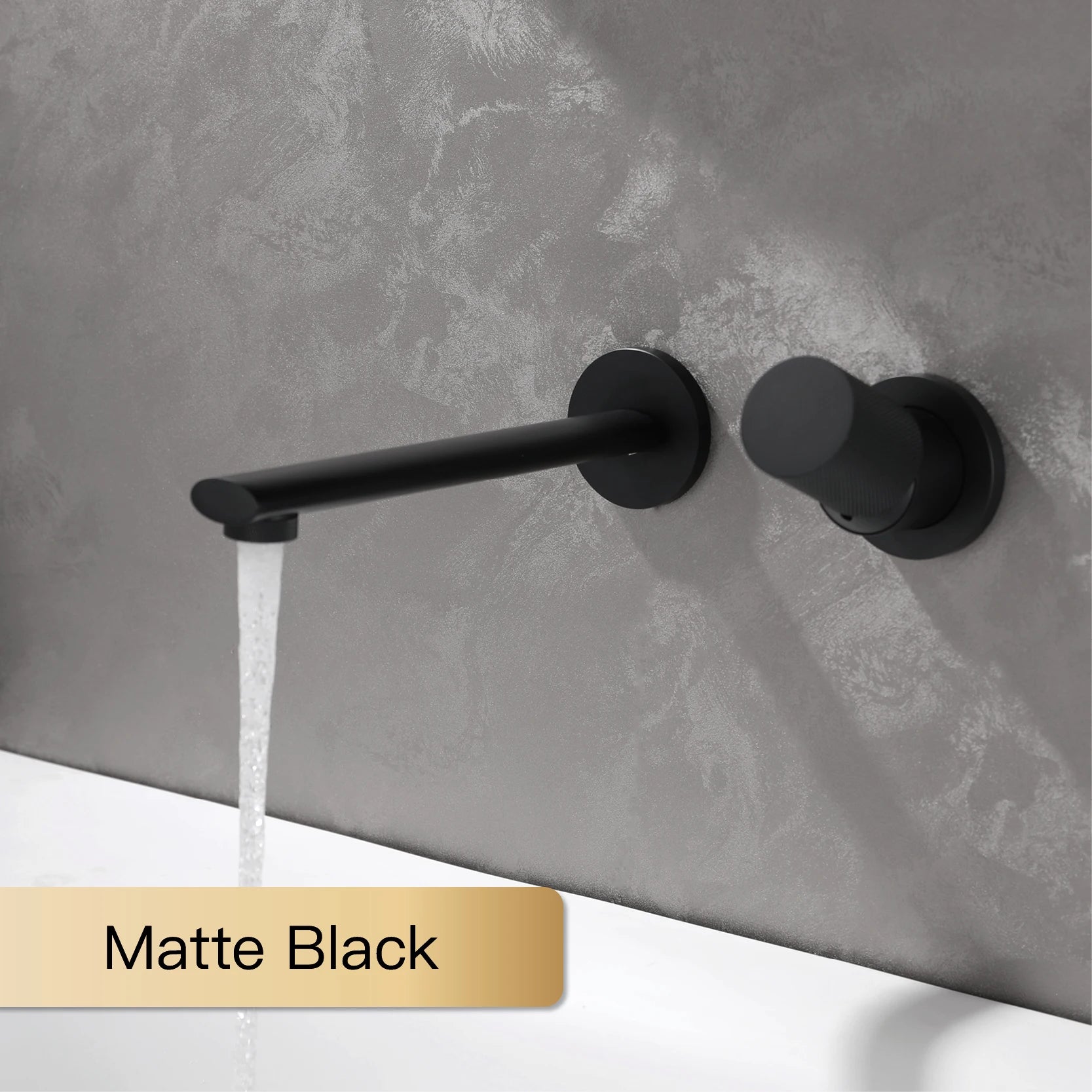 Luxury Brass Wall Mounted Bathroom Faucet with Single Handle and 2-Hole Modern Design, Six Finishes.