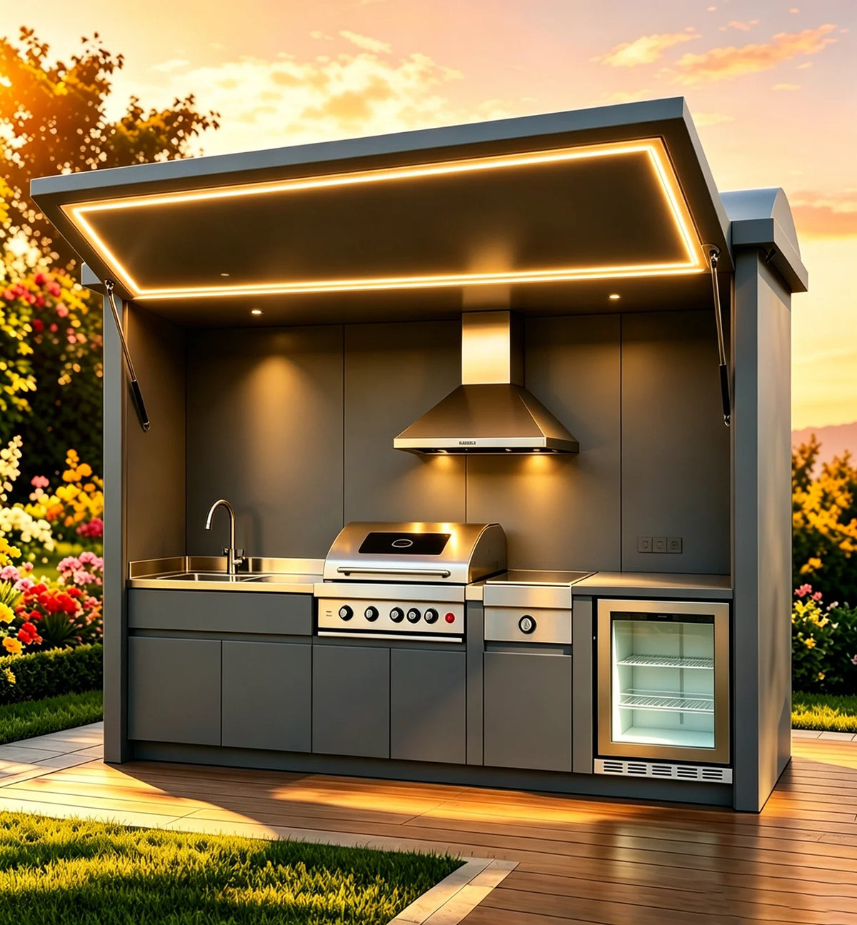 Full Equipped Modular Outdoor Cooking Cabinet
