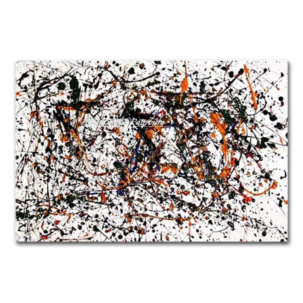 Arthyx,Hand Painted Copy Jackson Pollock Style Oil Painting on Canvas