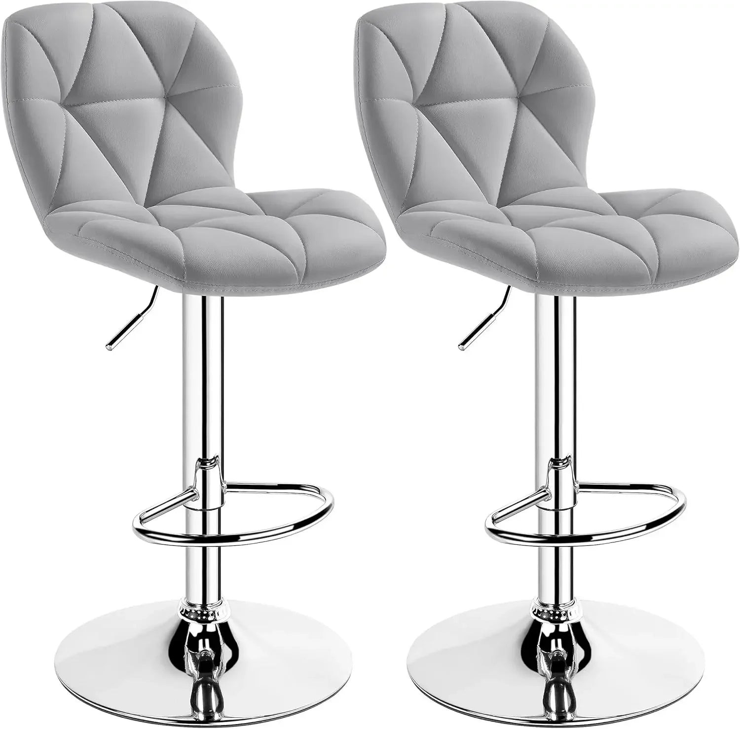 Height Adjustable Swivel Barstools, PU Leather Counter Stools with Backrest