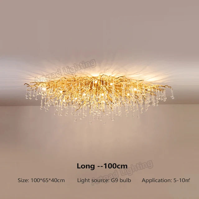 Nordic Luxury Gold LED Crystal Chandelier