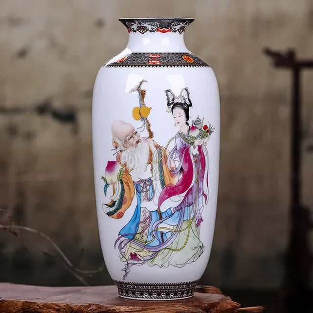 Ceramic Jingdezhen Vase, Chinese Traditional Flower Vases
