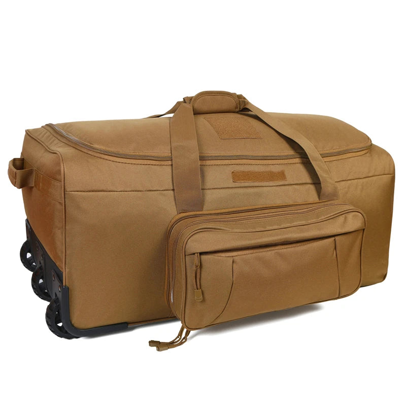124L Large Capacity Tactical Duffel Bag Rolling Luggage