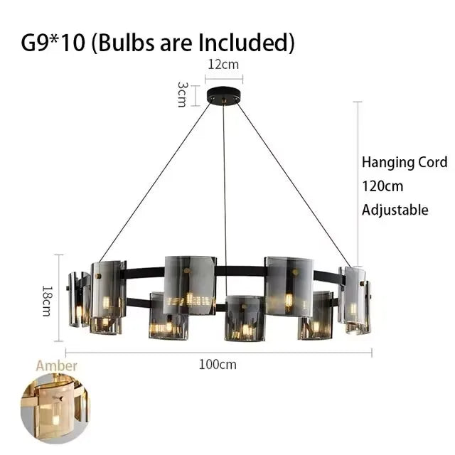 Modern Artistic Square Glass Pendant LED Lights