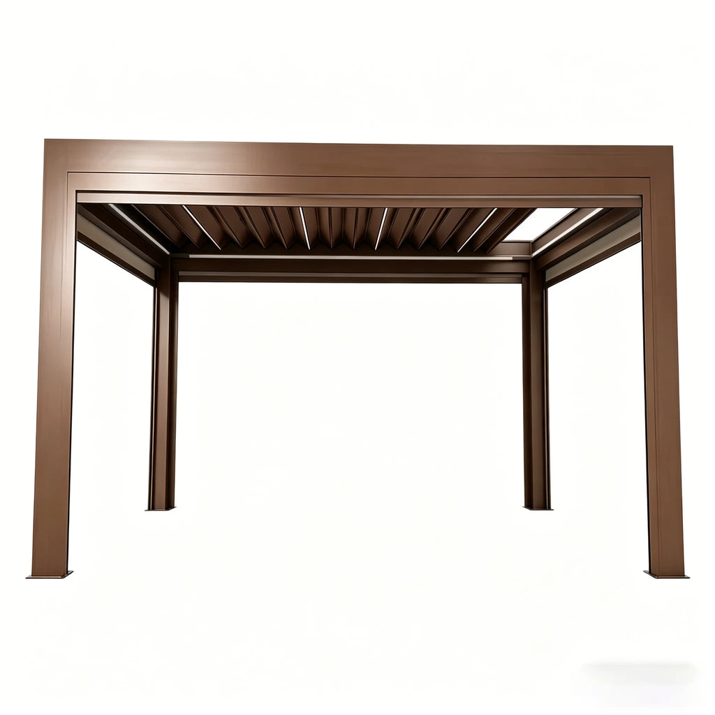 Motorized Retractable Outdoor Gazebo with Louvered Roof
