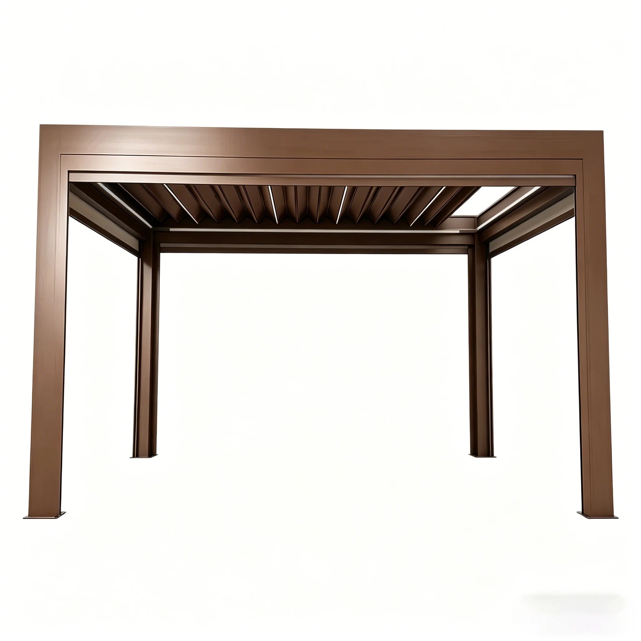 Motorized Retractable Outdoor Gazebo with Louvered Roof
