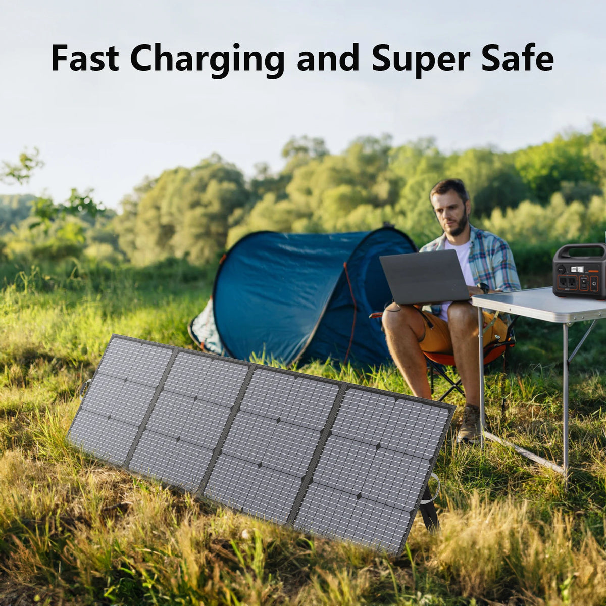 MHPOWOS 220W 40V Portable Solar Panel Waterproof Foldable Solar Panel Power Backup Solar Charger for Power Station RV Camping