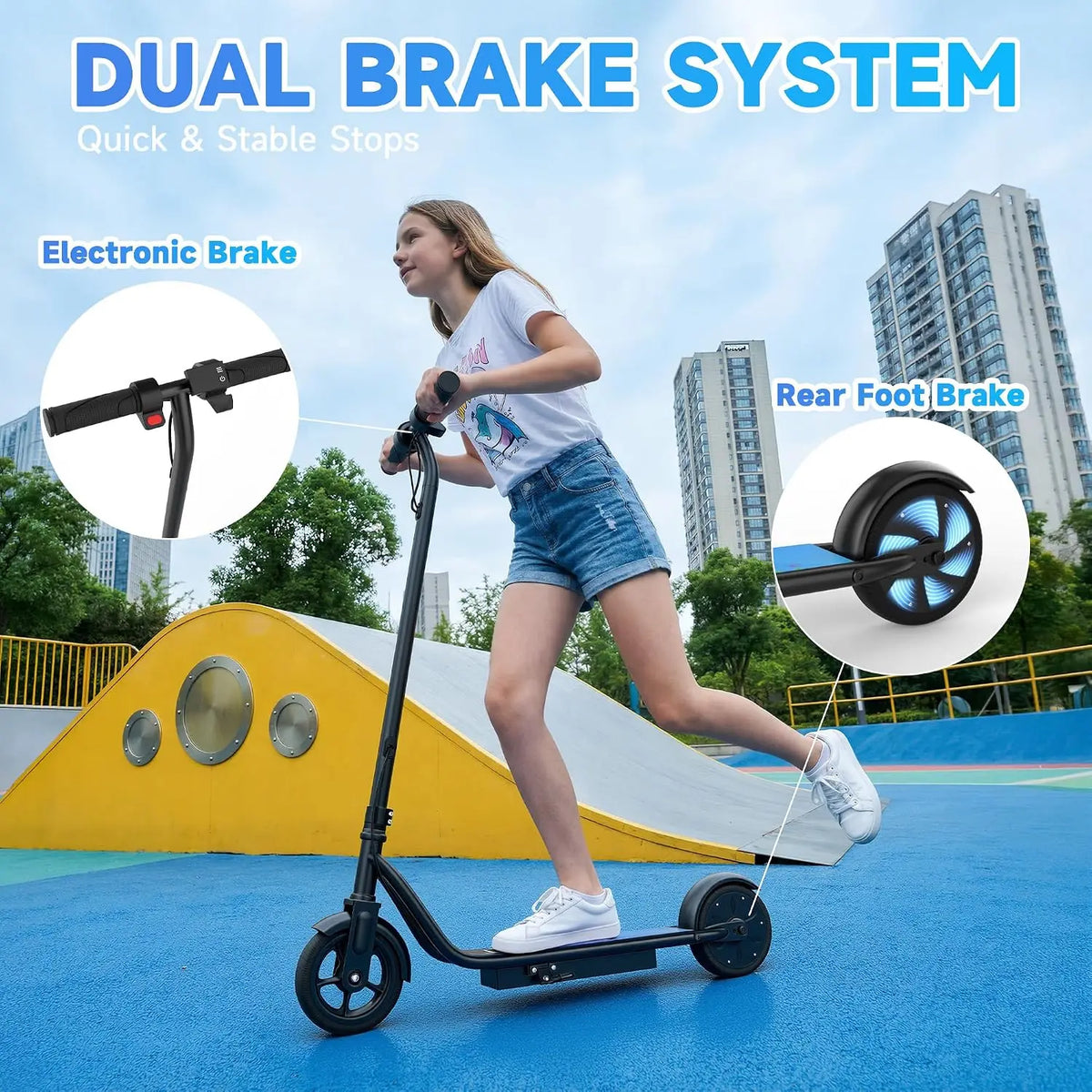 USA Stock Electric Scooter for Kids, 250W Motor, 9 MPH Max Speed,