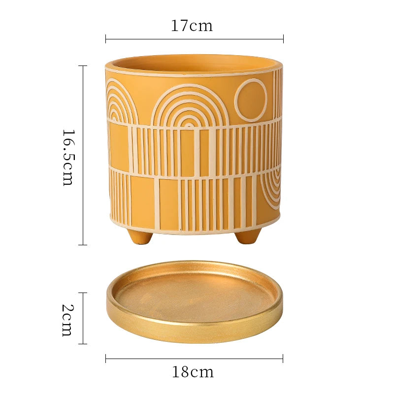 Simple Cylindrical Ceramic Flower Pot,, Succulent Plant Potted Garden Decoration