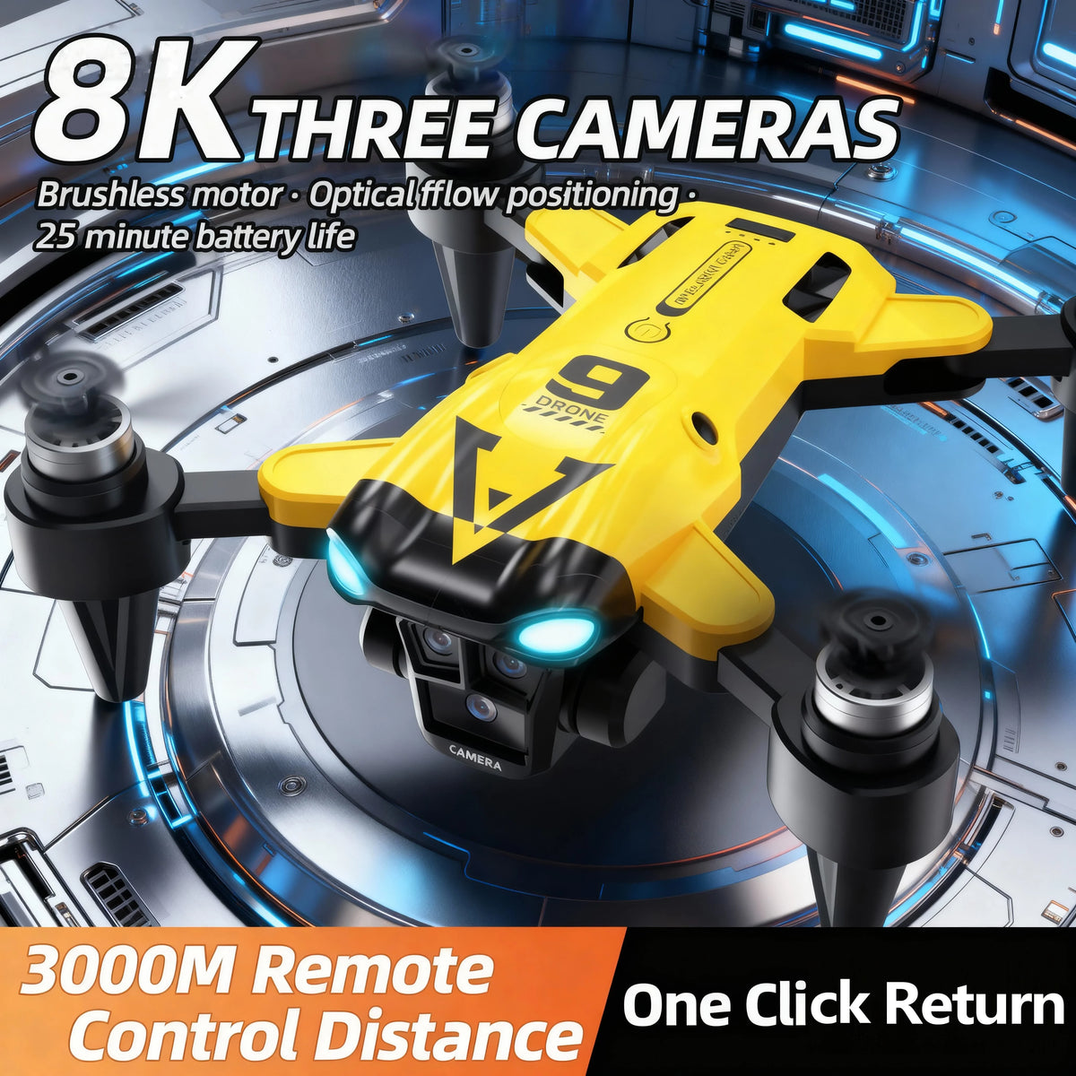 New B9 Pro RC Drone 4K 1080P Wide Angle Dual HD Camera Foldable Quadcopter WiFi FPV Altitude Hold，