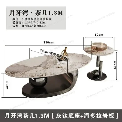 Nordic Modern Design Oval Coffee Tables
