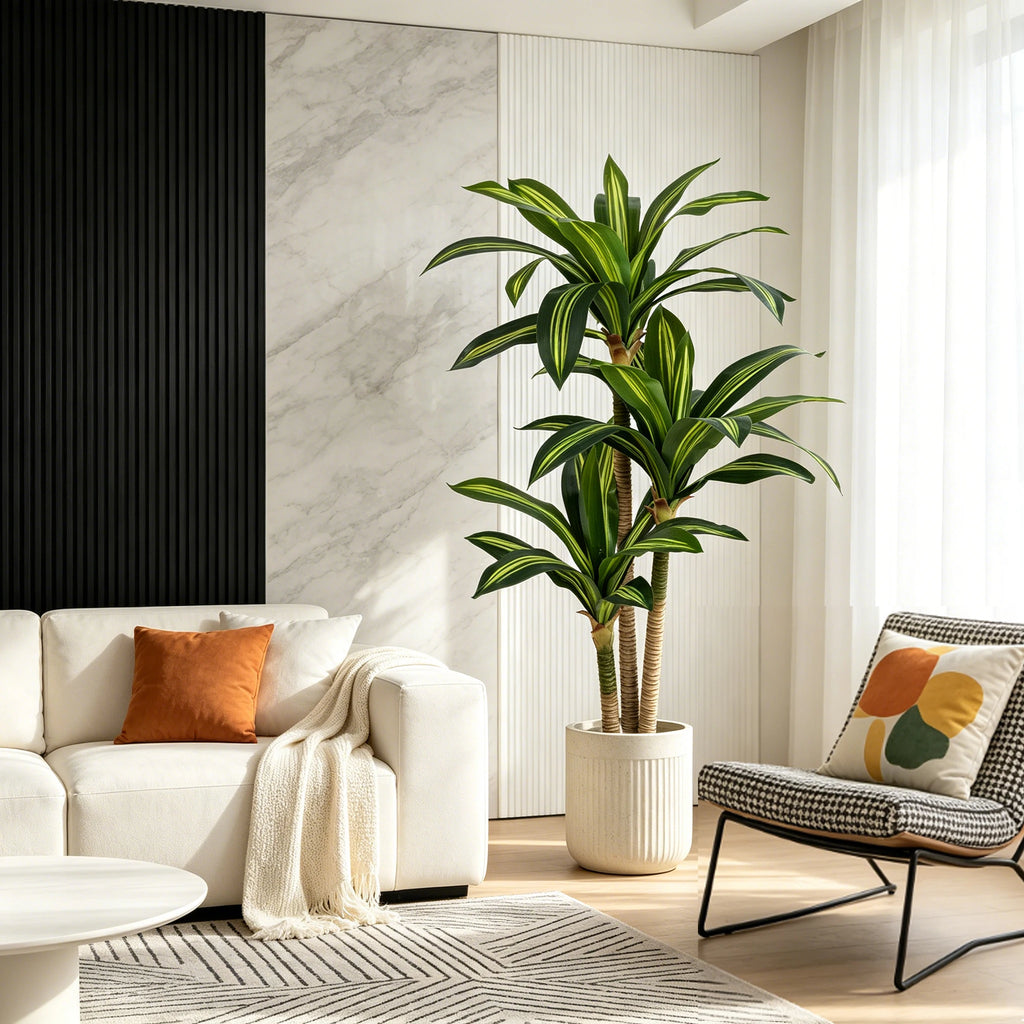 4ft/5ft/6ft Artificial Dracaena Tree in Pot