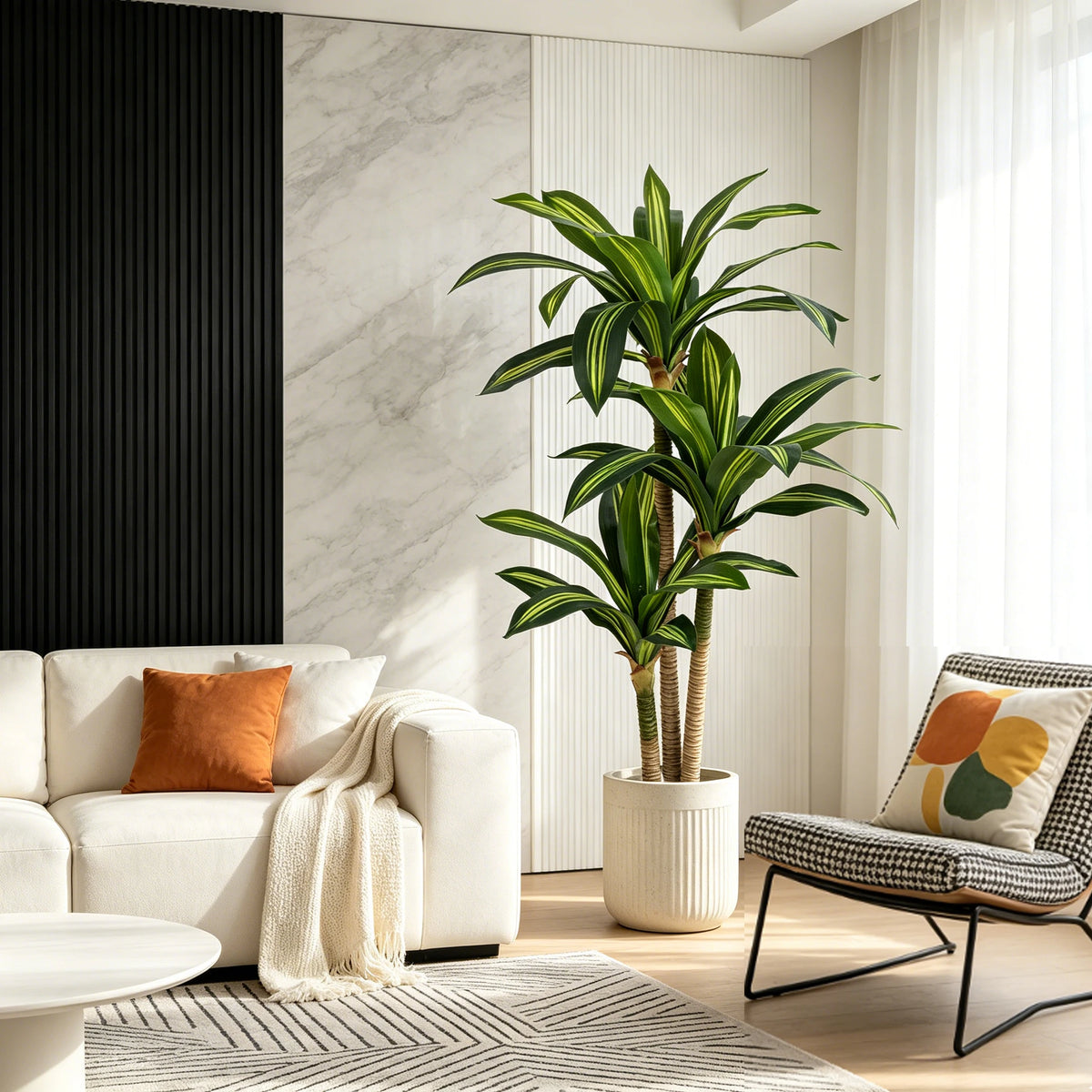 4ft/5ft/6ft Artificial Dracaena Tree in Pot