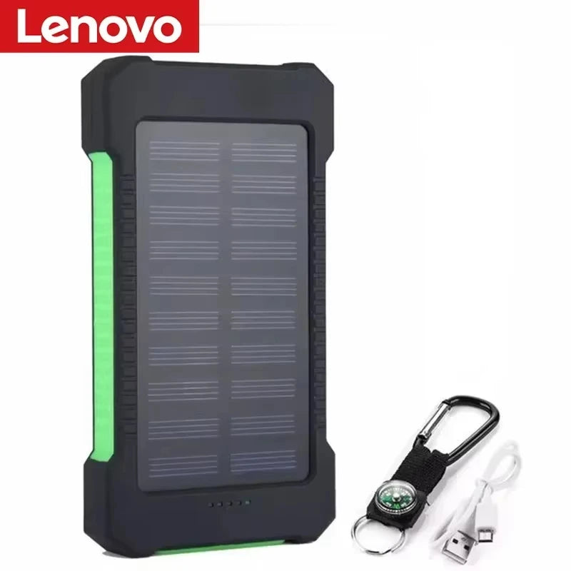 Lenovo 500000mAh Solar Power Bank Super Fast Charging Outdoor Portable Battery for iPhone Samsung Huawei