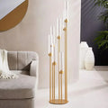 8PCS 7 Arm Floor Candelabra, Gold Candle Holders