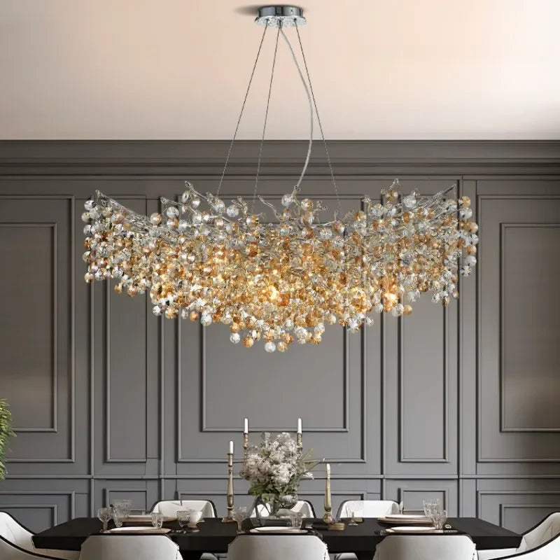 Chrome Crystal Branch Chandelier