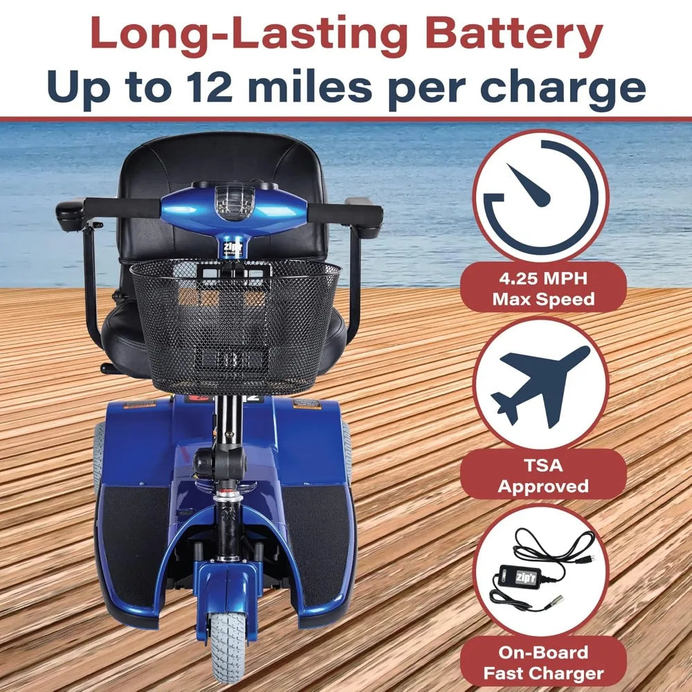 Zipr 3 Wheel Mobility Scooter - Electric Powered Portable Folding Wheelchair