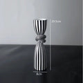 Black and White Striped Twisted Rope Knot Single Candle Holder, Resin, Dining Table Wedding Center Decoration, Modern Decoration