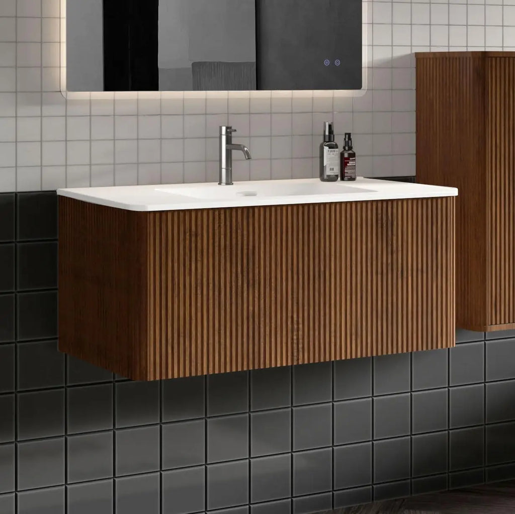 36" Modern Floating Vanity with Push Open Soft Close Drawer, Large Storage
