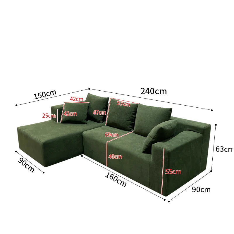 Modern Fabric Upholstered Corner Sofa