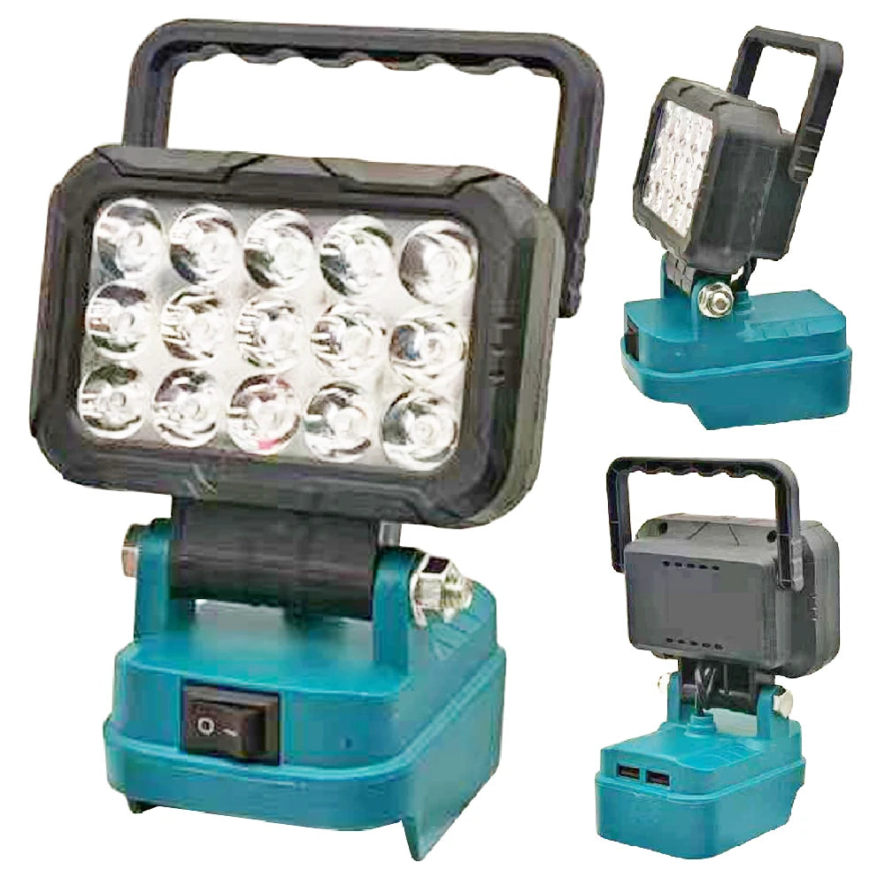 LED Work Lights For Makita For Milwaukee For Dewalt Lithium Battery For Ryobi Lamp Lantern Spotlight USB Power Bank