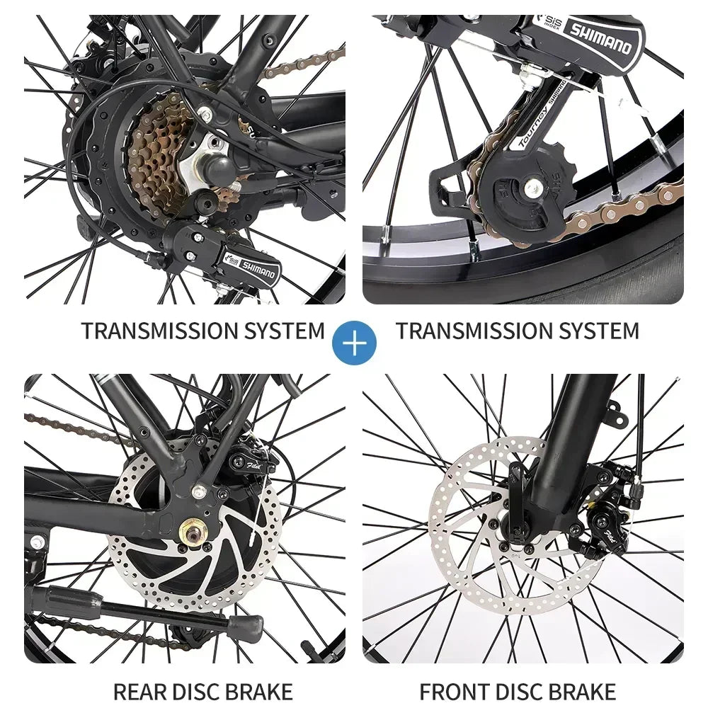 H20 PRO dual motor 2000w 48v 23ah Electric Bike, 20 inch shock absorption mountain off-road Electric bike