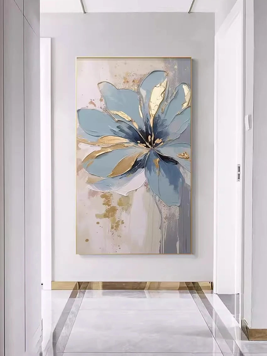 100% Handpainted Oil Painting On Canvas, New Handmade Knife Flower Oil Painting