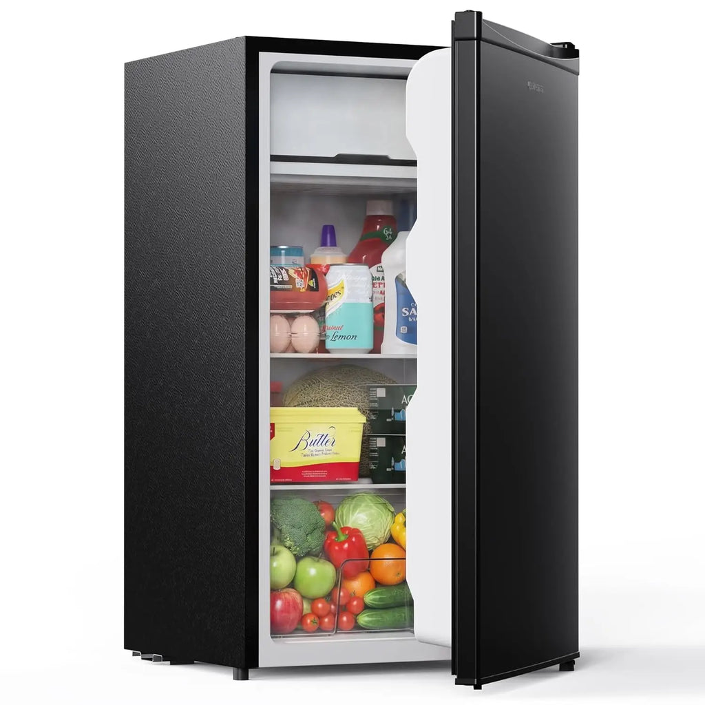 3.2 Cu.Ft Mini Fridge with Freezer, Single Door Compact Refrigerator, Adjustable Thermostat, Small Refrigerator for, Custom