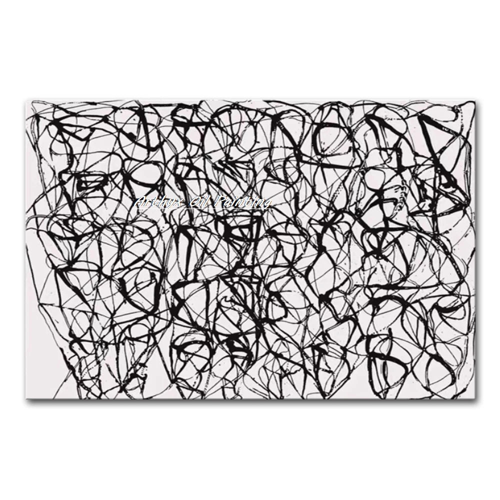 Arthyx,Hand Painted Copy Jackson Pollock Style Oil Painting on Canvas
