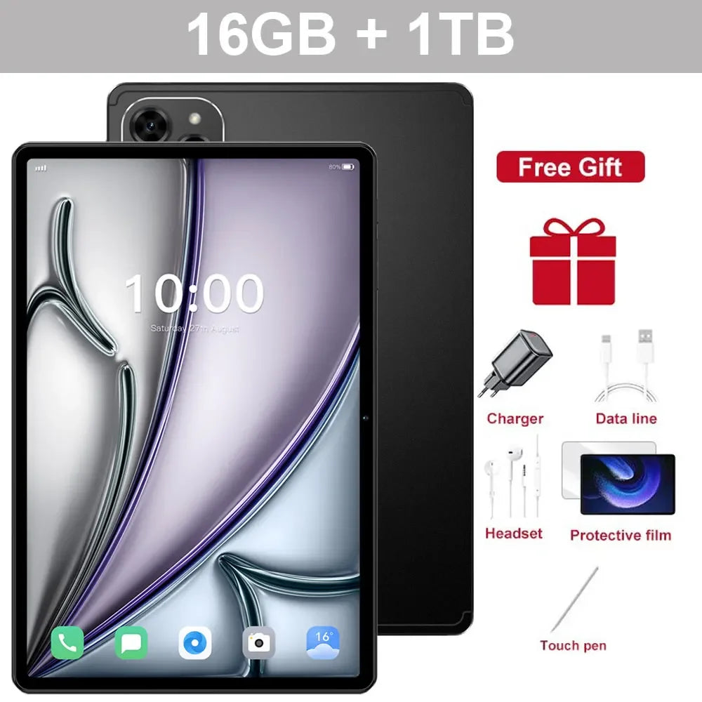 Original Pad 16 Pro Tablet PC 10.1 Inch 2026 Global Version Tab Android 15 22GB+2TB 5G Dual SIM WiFi GPS Children Kids Tablets