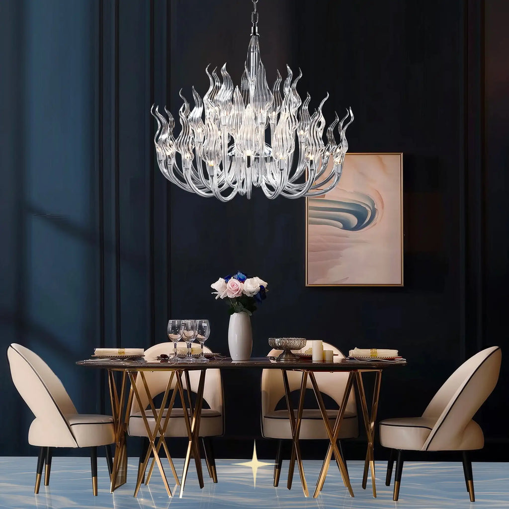 Arabella Crystal Ceiling Chandelier Clear Glass Crystal Pendant Chandelier For Dining Living Room Bedroom Hanging Chandeliers