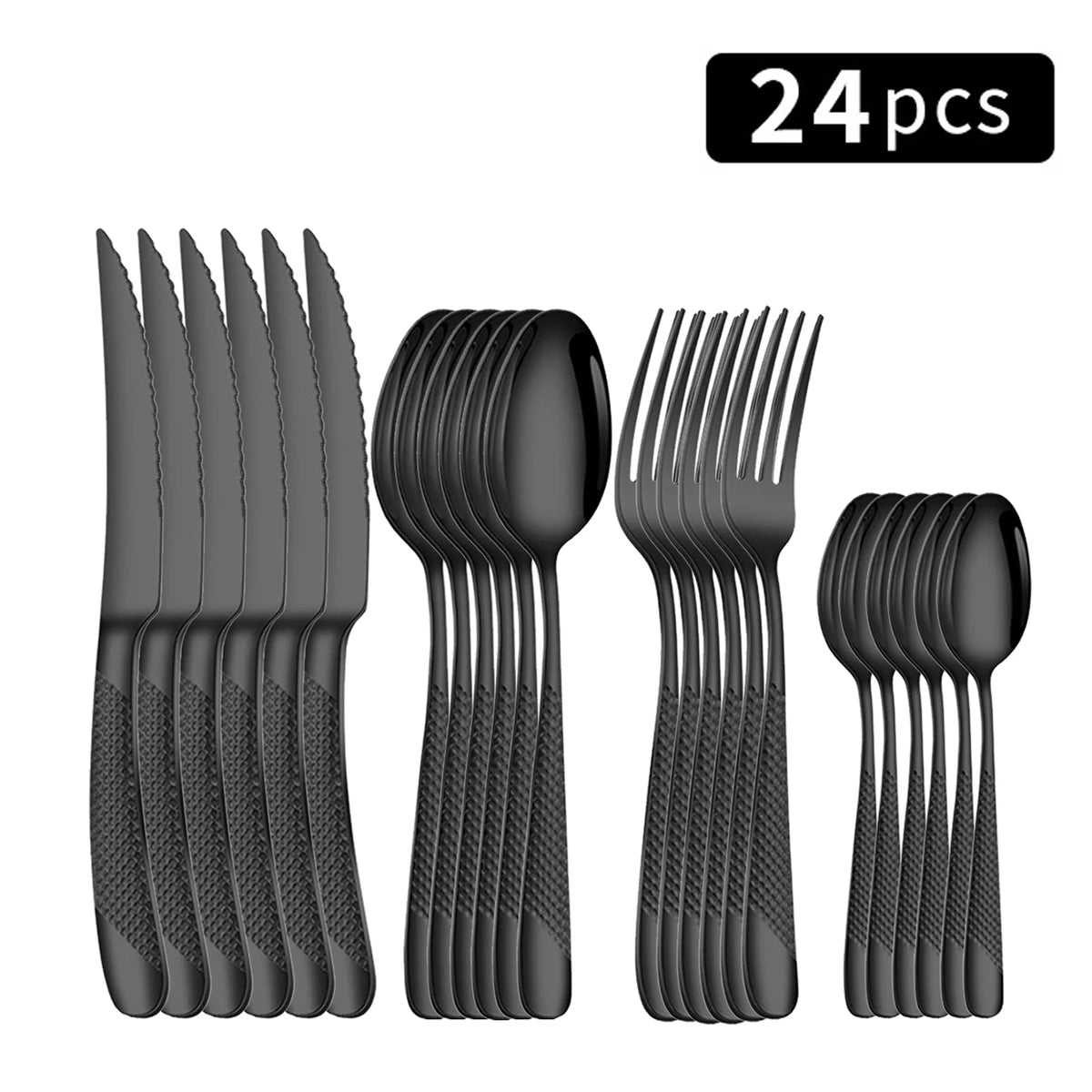 24pc Stainless steel tableware