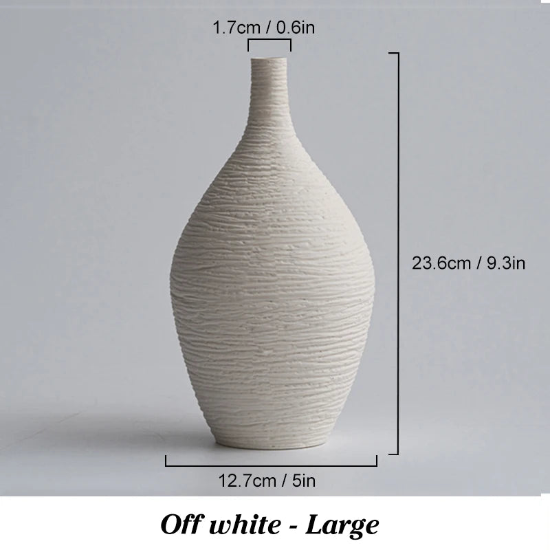 Simple Ceramic Vase Decoration for Home, Nordic Luxury Narrow Mouth Flower Pot