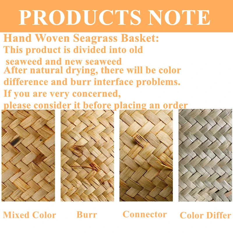 LuanQI Wicker Basket, Rattan Seagrass Storage Basket